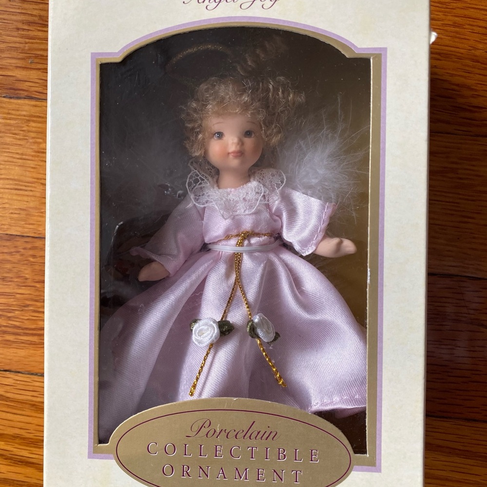 Porcelain Collectible Angel Ornament in Lavender